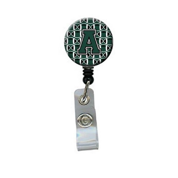 Carolines Treasures Letter A Football Green and White Retractable Badge Reel CJ1071-ABR
